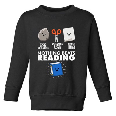 Cute Rock Scissors Paper Nothing Beats Reading Toddler Sweatshirt