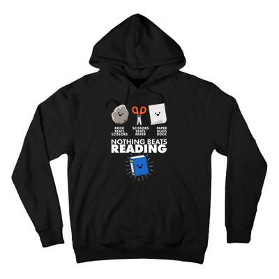 Cute Rock Scissors Paper Nothing Beats Reading Tall Hoodie