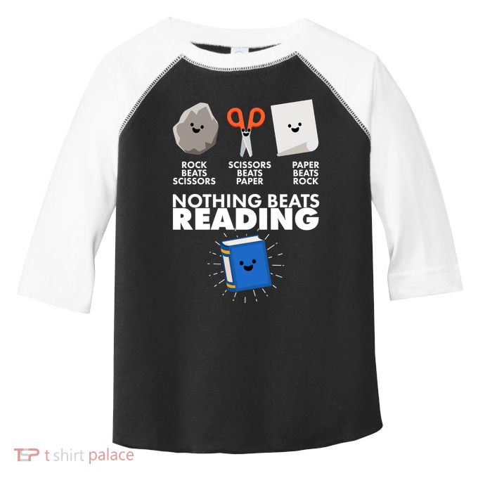 Cute Rock Scissors Paper Nothing Beats Reading Toddler Fine Jersey T-Shirt