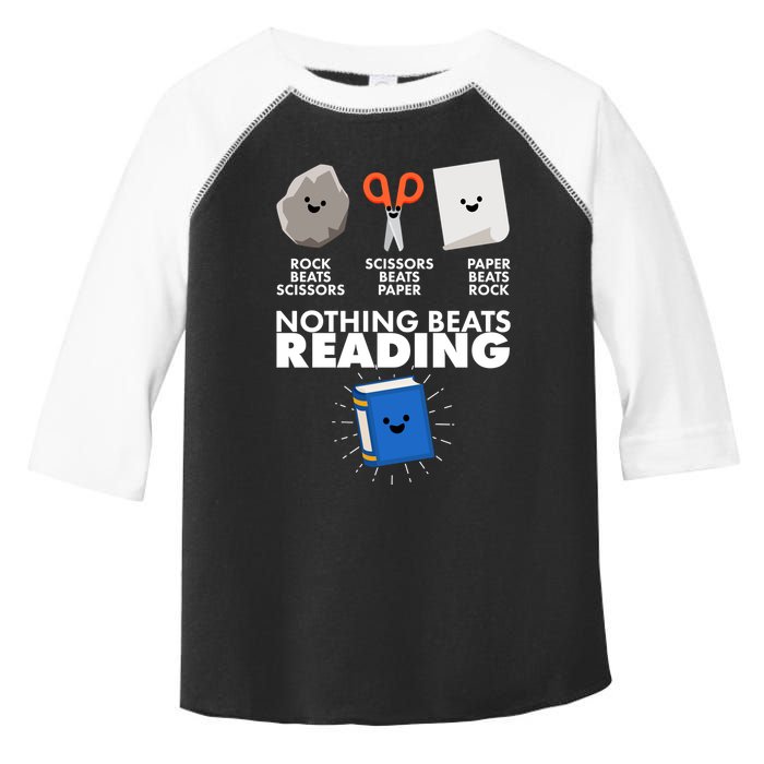 Cute Rock Scissors Paper Nothing Beats Reading Toddler Fine Jersey T-Shirt