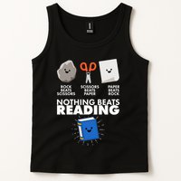 Cute Rock Scissors Paper Nothing Beats Reading Tank Top