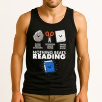Cute Rock Scissors Paper Nothing Beats Reading Tank Top