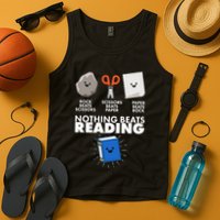 Cute Rock Scissors Paper Nothing Beats Reading Tank Top