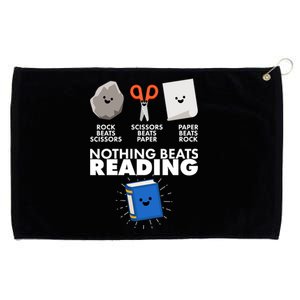 Cute Rock Scissors Paper Nothing Beats Reading Grommeted Golf Towel