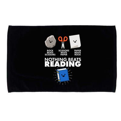 Cute Rock Scissors Paper Nothing Beats Reading Microfiber Hand Towel
