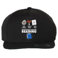 Cute Rock Scissors Paper Nothing Beats Reading Wool Snapback Cap
