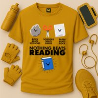 Cute Rock Scissors Paper Nothing Beats Reading Performance Shirt