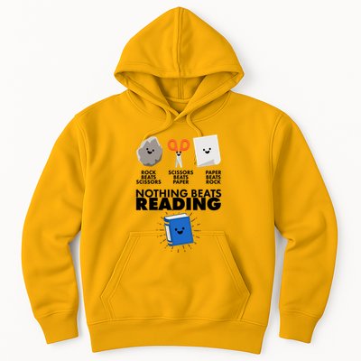 Cute Rock Scissors Paper Nothing Beats Reading Hoodie