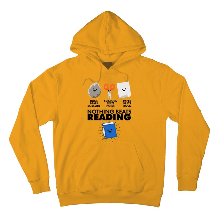 Cute Rock Scissors Paper Nothing Beats Reading Hoodie