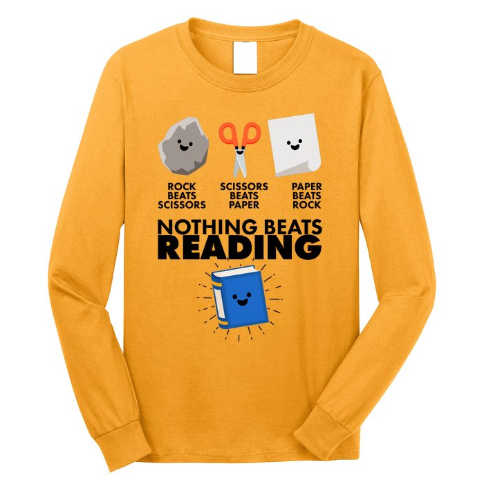 Cute Rock Scissors Paper Nothing Beats Reading Long Sleeve Shirt