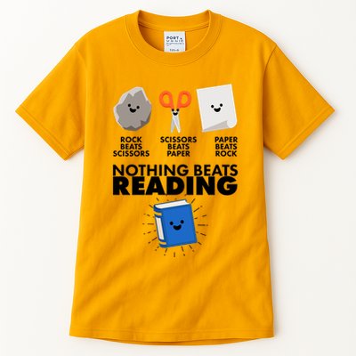 Cute Rock Scissors Paper Nothing Beats Reading Tall T-Shirt