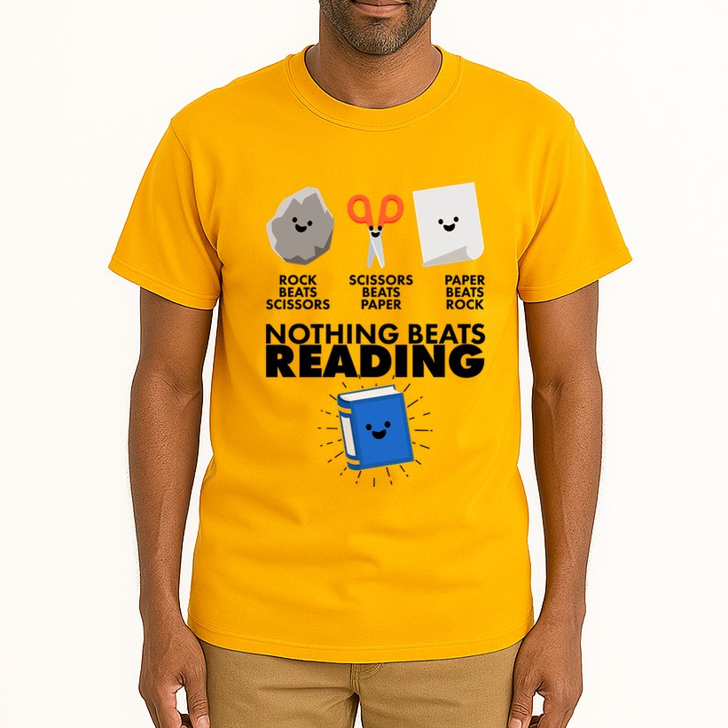Cute Rock Scissors Paper Nothing Beats Reading Tall T-Shirt