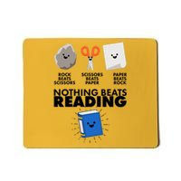 Cute Rock Scissors Paper Nothing Beats Reading Mousepad