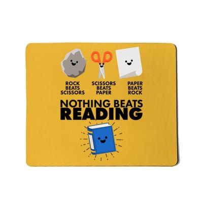 Cute Rock Scissors Paper Nothing Beats Reading Mousepad