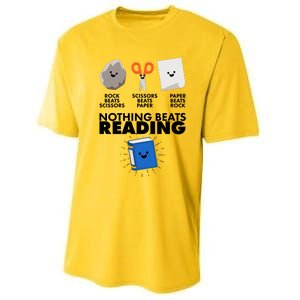 Cute Rock Scissors Paper Nothing Beats Reading Performance Sprint T-Shirt