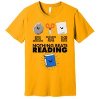 Cute Rock Scissors Paper Nothing Beats Reading Premium T-Shirt