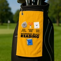 Cute Rock Scissors Paper Nothing Beats Reading Golf Towel