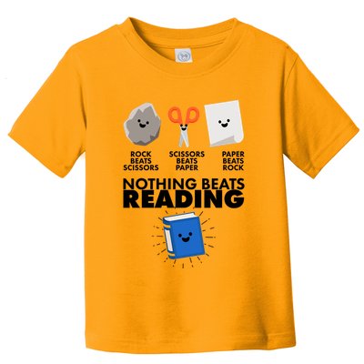 Cute Rock Scissors Paper Nothing Beats Reading Toddler T-Shirt