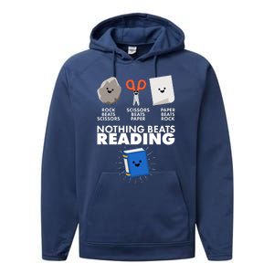 Cute Rock Scissors Paper Nothing Beats Reading Performance Fleece Hoodie