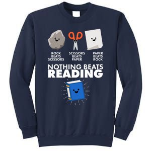 Cute Rock Scissors Paper Nothing Beats Reading Sweatshirt