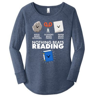 Cute Rock Scissors Paper Nothing Beats Reading Women's Perfect Tri Tunic Long Sleeve Shirt