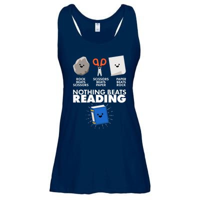 Cute Rock Scissors Paper Nothing Beats Reading Ladies Essential Flowy Tank