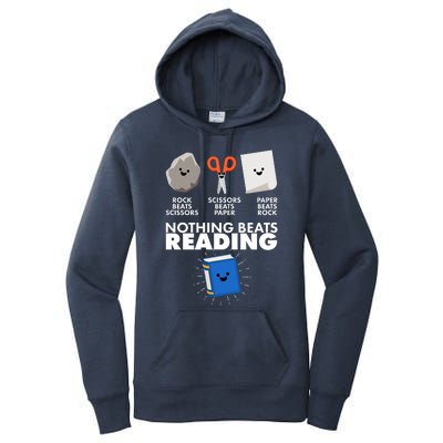 Cute Rock Scissors Paper Nothing Beats Reading Women's Pullover Hoodie