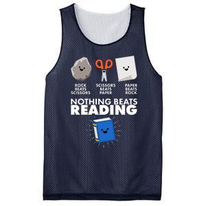 Cute Rock Scissors Paper Nothing Beats Reading Mesh Reversible Basketball Jersey Tank