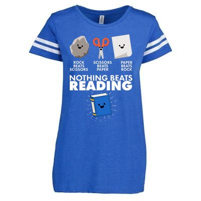 Cute Rock Scissors Paper Nothing Beats Reading Enza Ladies Jersey Football T-Shirt