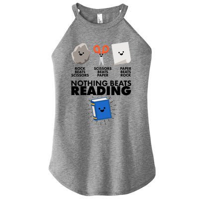 Cute Rock Scissors Paper Nothing Beats Reading Women's Perfect Tri Rocker Tank