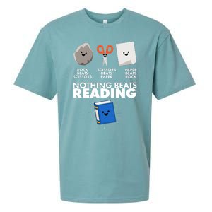 Cute Rock Scissors Paper Nothing Beats Reading Sueded Cloud Jersey T-Shirt