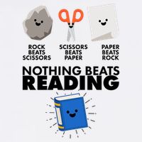 Cute Rock Scissors Paper Nothing Beats Reading Garment-Dyed Sweatshirt