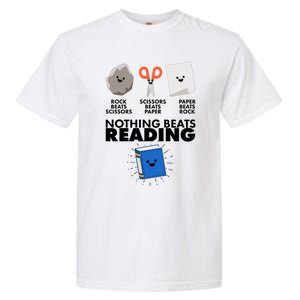 Cute Rock Scissors Paper Nothing Beats Reading Garment-Dyed Heavyweight T-Shirt