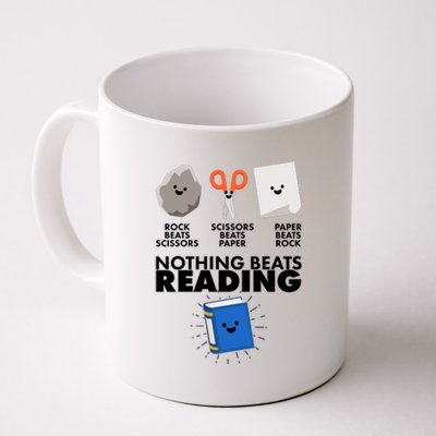 Cute Rock Scissors Paper Nothing Beats Reading Coffee Mug