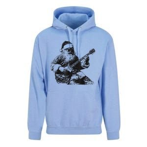 Christmas Rock Santa Rock And Roll Guitar Lover Unisex Surf Hoodie