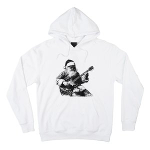 Christmas Rock Santa Rock And Roll Guitar Lover Hoodie