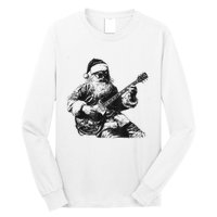 Christmas Rock Santa Rock And Roll Guitar Lover Long Sleeve Shirt