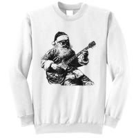 Christmas Rock Santa Rock And Roll Guitar Lover Sweatshirt