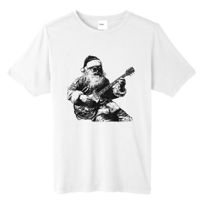 Christmas Rock Santa Rock And Roll Guitar Lover Tall Fusion ChromaSoft Performance T-Shirt