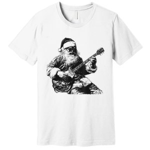 Christmas Rock Santa Rock And Roll Guitar Lover Premium T-Shirt