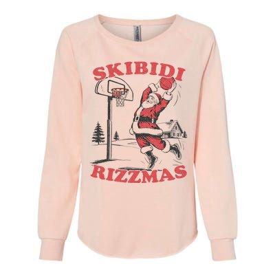 Christmas Rizz Santa Claus Basketball Womens California Wash Sweatshirt