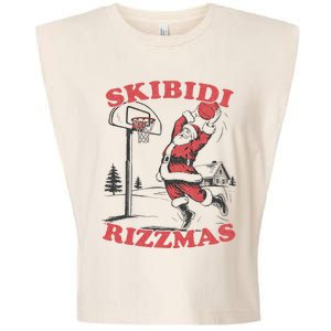 Christmas Rizz Santa Claus Basketball Garment-Dyed Women's Muscle Tee