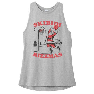 Christmas Rizz Santa Claus Basketball Ladies PosiCharge Tri-Blend Wicking Tank