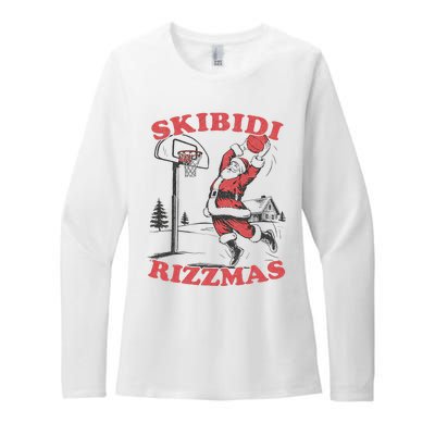 Christmas Rizz Santa Claus Basketball Womens CVC Long Sleeve Shirt