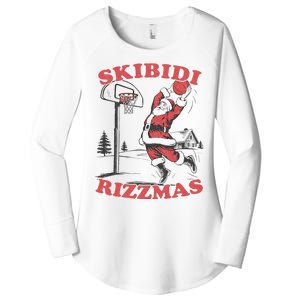 Christmas Rizz Santa Claus Basketball Women's Perfect Tri Tunic Long Sleeve Shirt