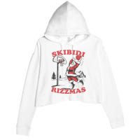 Christmas Rizz Santa Claus Basketball Crop Fleece Hoodie