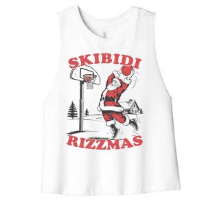 Christmas Rizz Santa Claus Basketball Women's Racerback Cropped Tank