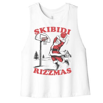 Christmas Rizz Santa Claus Basketball Women's Racerback Cropped Tank