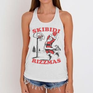 Christmas Rizz Santa Claus Basketball Women's Knotted Racerback Tank