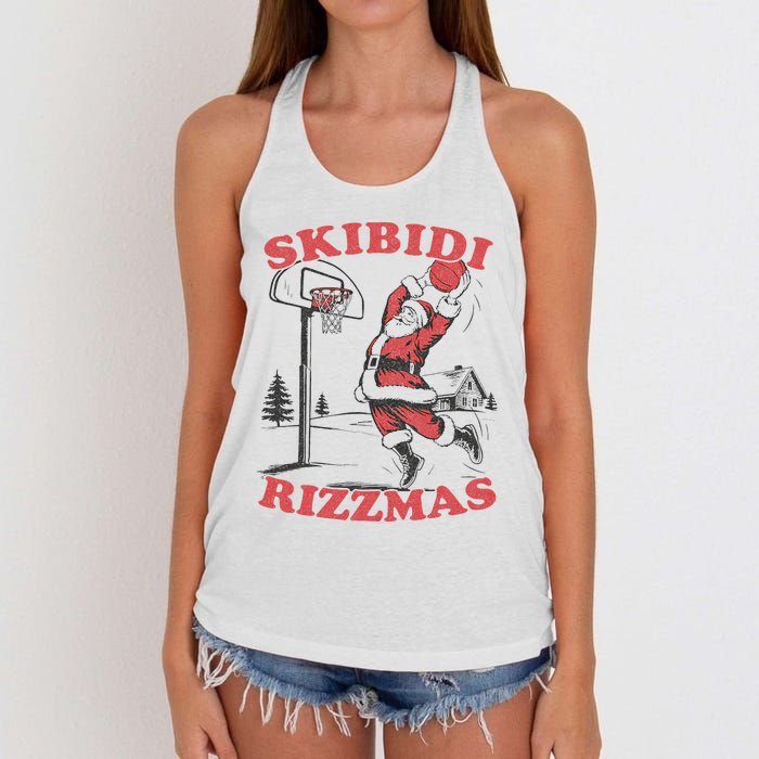 Christmas Rizz Santa Claus Basketball Women's Knotted Racerback Tank